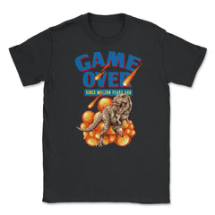 Game Over Back to Retro T-Rex Dinosaur Shirt Gift T-Shirt Unisex - Black