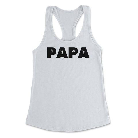 Funny Papa Fishing And Hunting Lover Grandfather Dad design Women's - White
