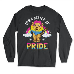 Is a Matter of Pride Pansexual Flag Rainbow Lion Gift print - Long Sleeve T-Shirt - Black