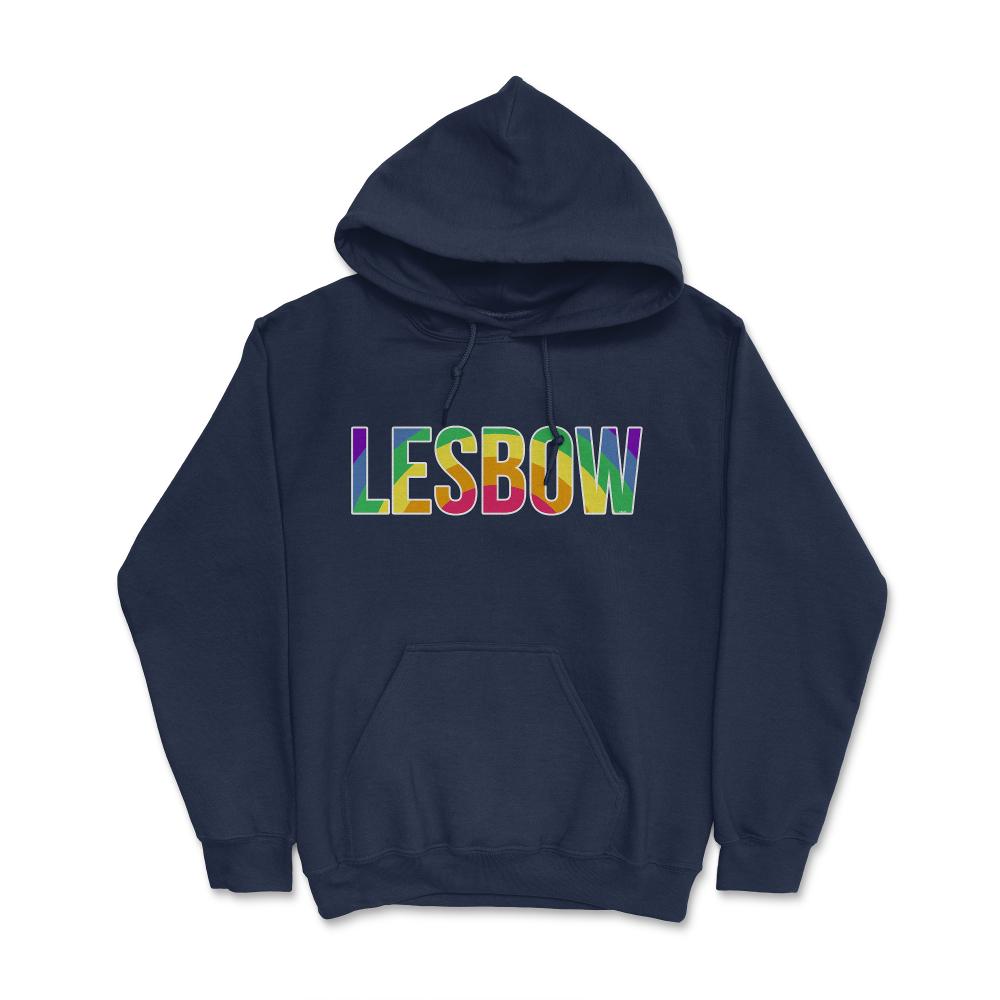 Lesbow Rainbow Word Gay Pride Month 2 t-shirt Shirt Tee Gift Hoodie - Navy