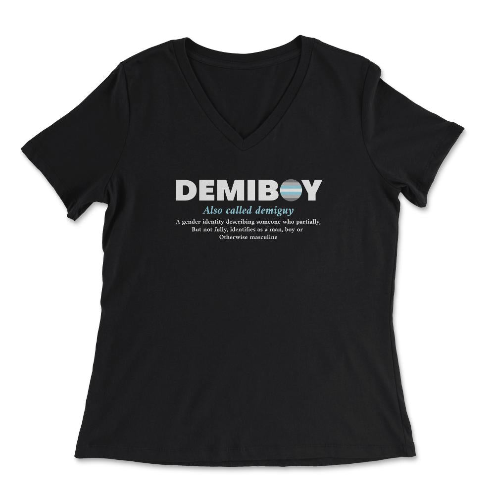 Demiboy Definition Male & Agender Color Flag Pride product - Women's V-Neck Tee - Black