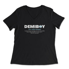 Demiboy Definition Male & Agender Color Flag Pride product - Women's V-Neck Tee - Black