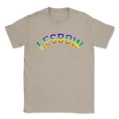 Lesbow Rainbow Word Arc Gay Pride t-shirt Shirt Tee Gift Unisex - Cream