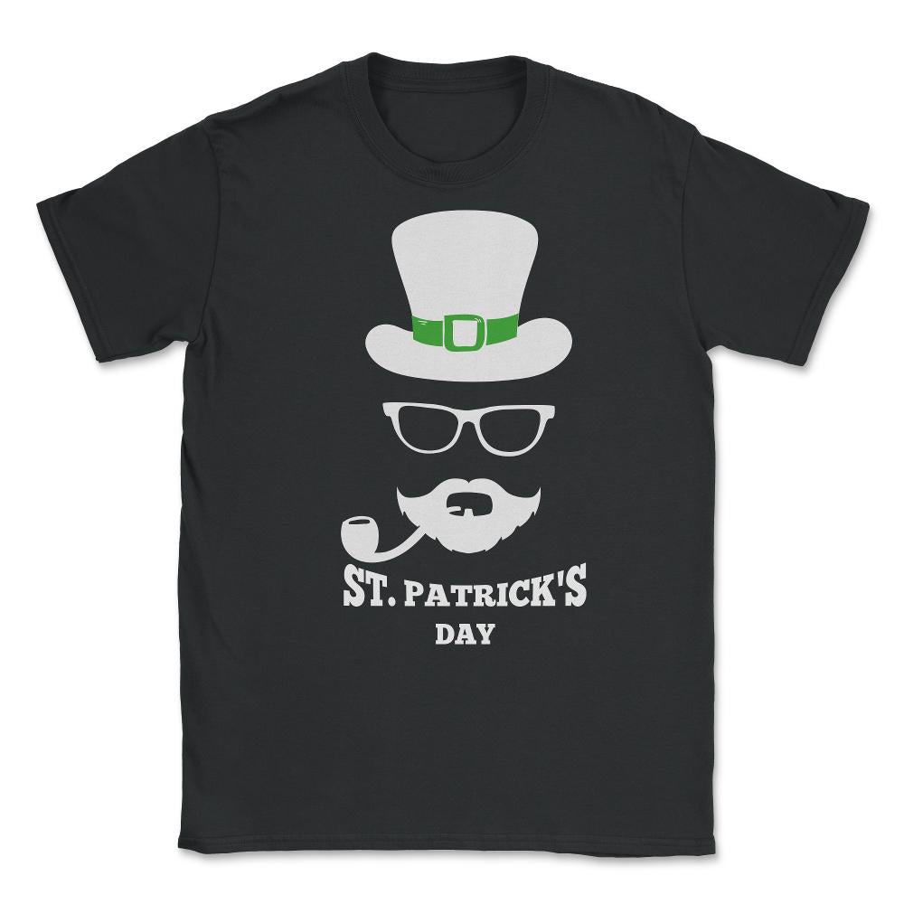 Leprechaun Hipster Saint Patricks Day Humor Unisex T-Shirt - Black