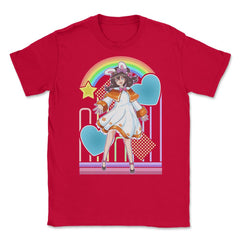 Lolita Fashion Themed Bunny Girl Anime Design print Unisex T-Shirt - Red