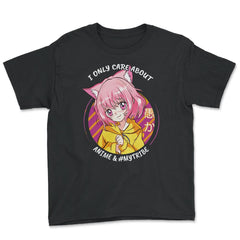 I only care about Anime and #Mytribe for Manga lovers print - Youth Tee - Black