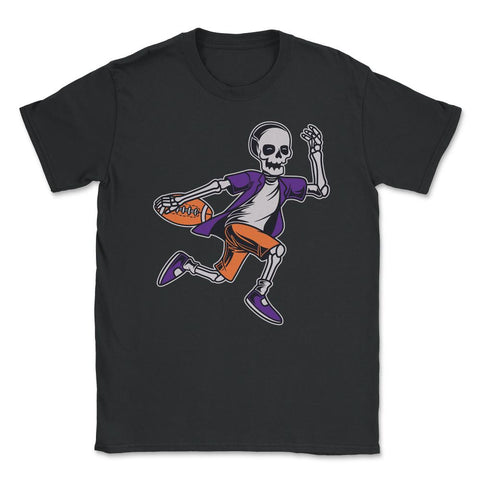 Football Skeleton Halloween American Football Player Skull graphic - Black