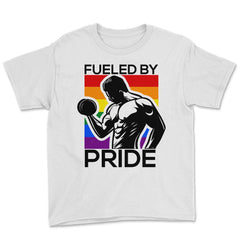 Fueled by Pride Gay Pride Iron Guy2 Gift product Youth Tee - White