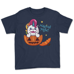 Magical Night! Halloween Unicorn Shirt Gifts Youth Tee - Navy