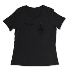 Follow your North Inspirational & Motivational product Gifts - Women's V-Neck Tee - Black