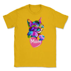 Cat Mom Heart Unisex T-Shirt - Gold