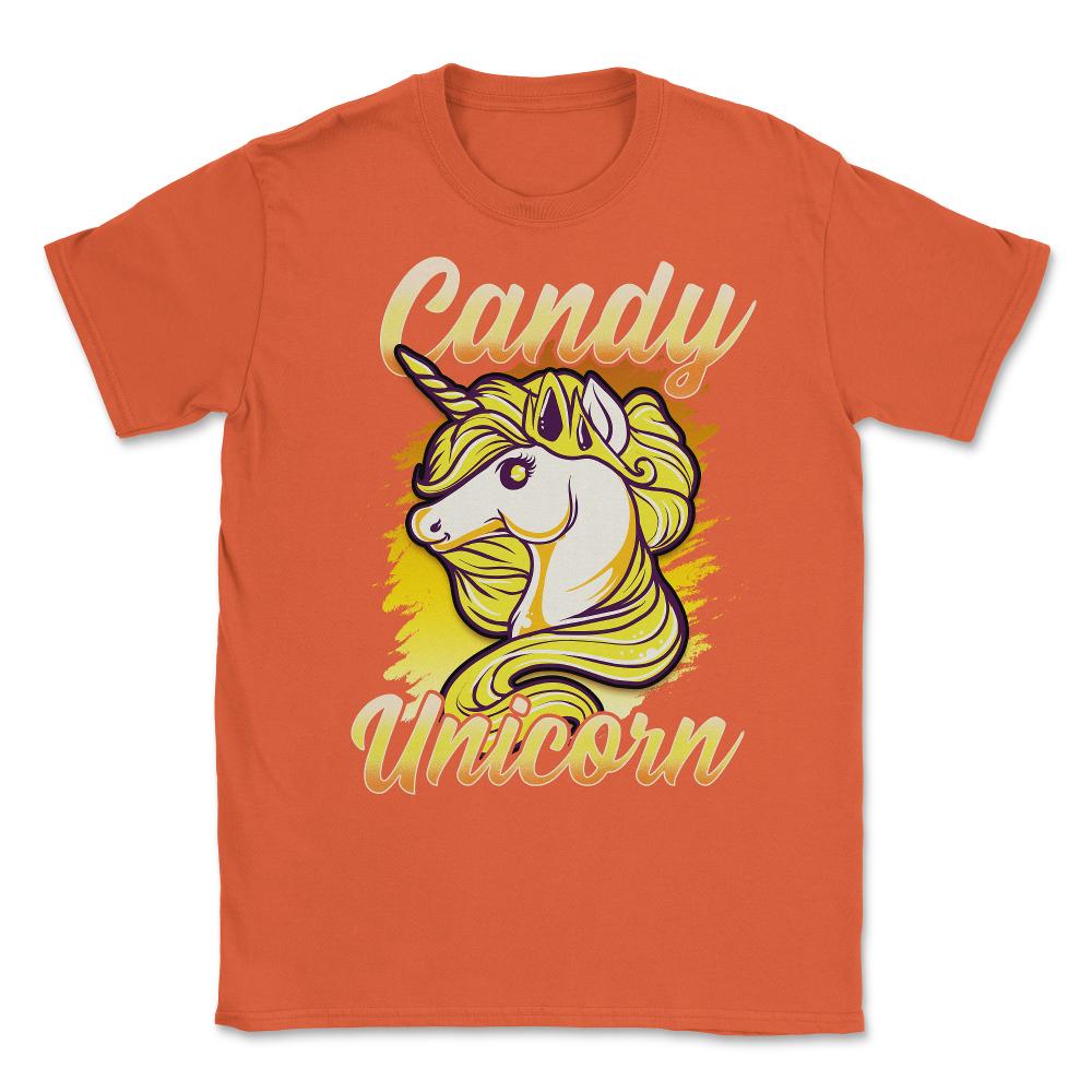 Candy Corn Unicorn Halloween Funny Candy Unicorn Unisex T-Shirt - Orange
