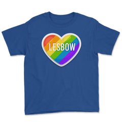 Lesbow Rainbow Heart Gay Pride product design Tee Gift Youth Tee - Royal Blue