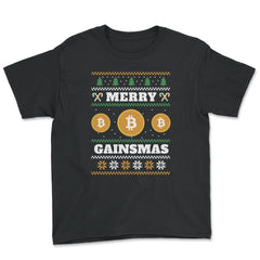 Merry Gainsmas Bitcoin Hilarious Ugly product Style print - Youth Tee - Black
