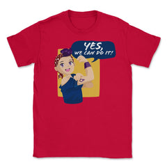 Yes, we can do it! Anime Teen Unisex T-Shirt - Red