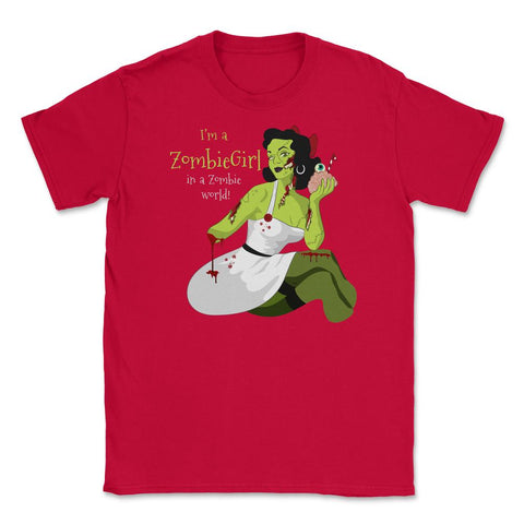 I'm a Zombie Girl Halloween costume T-Shirt Tee Unisex T-Shirt - Red