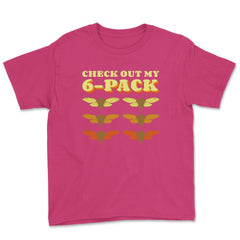Check Out My Six Pack Cicada Pun Hilarious Design graphic Youth Tee - Heliconia