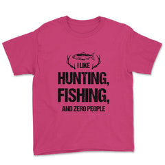 Funny I Like Fishing Hunting And Zero People Introvert Humor graphic - Heliconia