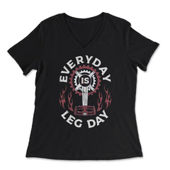 Every Day is Leg Day Cycling & Bicycle Riders product - Women's V-Neck Tee - Black