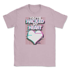 Hacked Heart Computer Geek Valentine Unisex T-Shirt - Light Pink