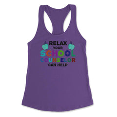 Funny Relax Your School Counselor Can Help Appreciation graphic - Purple