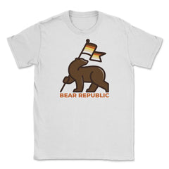 Bear Republic Brotherhood Flag Bear Gay Pride print Unisex T-Shirt - White