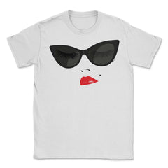 Eyeglasses Lips & Lipstick T-Shirt  Unisex T-Shirt - White