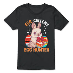 Egg-cellent Egg Hunter Cute Bunny with Easter Eggs Gift design - Premium Youth Tee - Black