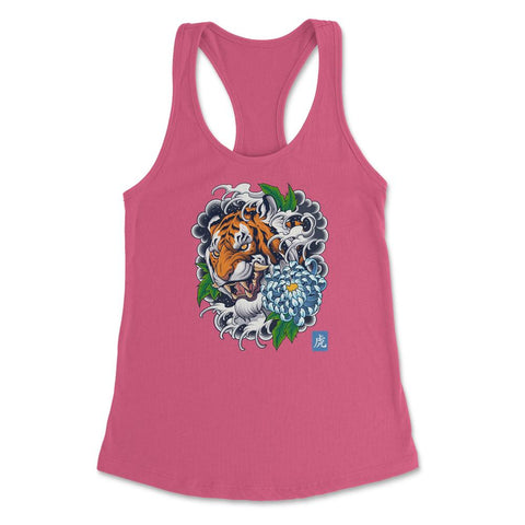 Year of the Tiger Retro Vintage Tattoo Style Art graphic Women's - Hot Pink