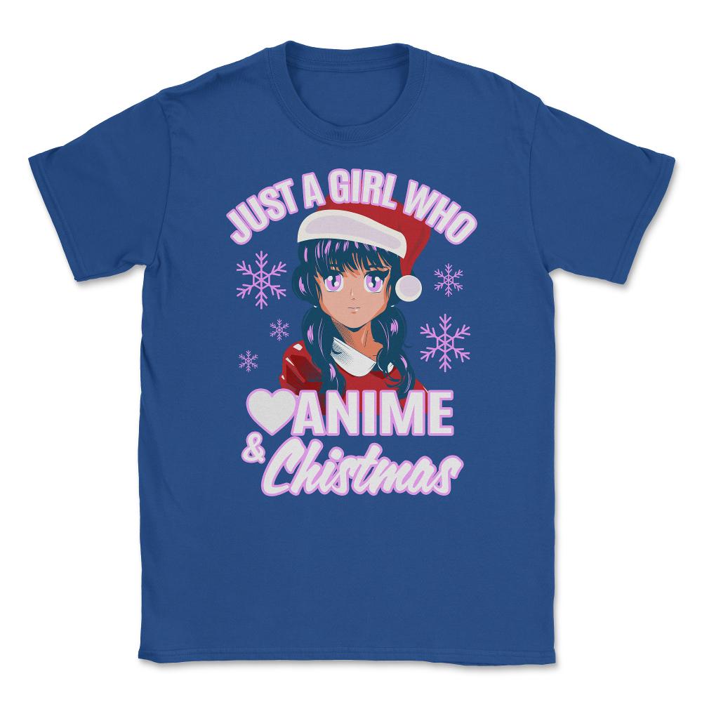 Just a Girl who Loves Anime & Christmas Manga Girl Otaku product - Royal Blue
