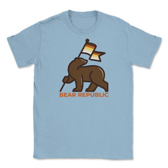 Bear Republic Brotherhood Flag Bear Gay Pride print Unisex T-Shirt - Light Blue