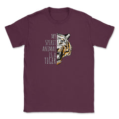 My Spirit Animal is a White Tiger Awesome Rare product Unisex T-Shirt - Maroon