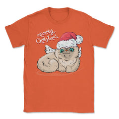 Merry Christmas Angel Cat Funny Humor T-Shirt Tee Gift Unisex T-Shirt - Orange