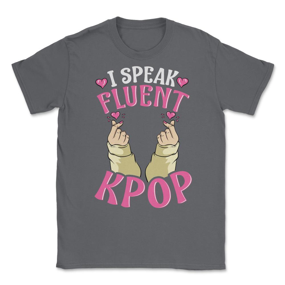 I speak Fluent K-Pop Korean Love Sign Fingers for Music Fans print - Smoke Grey