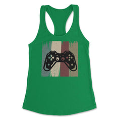 Funny Gamer Humor Video Game Controller Vintage Weathered print - Kelly Green