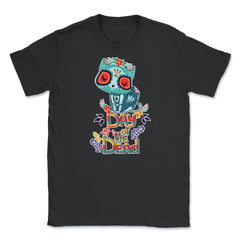 Sugar Skull Cat Day of the Dead Dia de los Muertos Unisex T-Shirt - Black
