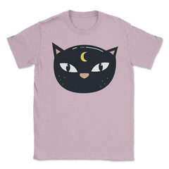 Mysterious Halloween Cat Face Costume Shirt Gifts Unisex T-Shirt - Light Pink