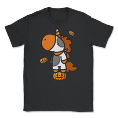 Halloween Unicorn with Pumpkins T Shirts Gifts Unisex T-Shirt - Black