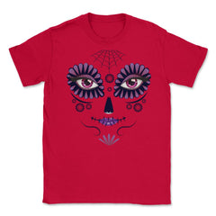 Day of the death girl face T Shirt Costume Tee Unisex T-Shirt - Red