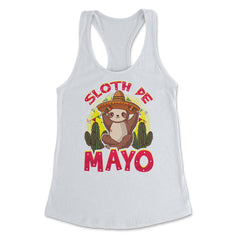 Sloth de Mayo Funny Design for Cinco de Mayo Theme print Women's - White