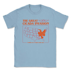 Cicada Invasion Coming to These States in US Map Cool graphic Unisex - Light Blue