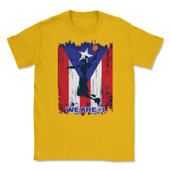 106.	Puerto Rico Flag Basketball Jump We are #1 T Shirt Gifts Shirt - Gold