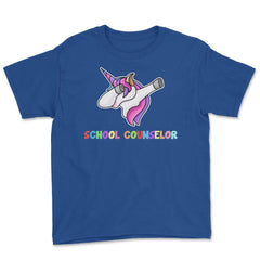Funny School Counselor Dabbing Unicorn Cute Appreciation product - Royal Blue