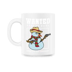 Armed Snowman Wanted Dead or Alive Funny Xmas Novelty Gift graphic - 11oz Mug - White