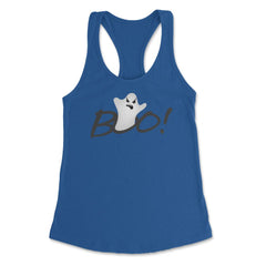 Boo! Ghost Humor Halloween Shirts & Gifts Women's Racerback Tank - Royal