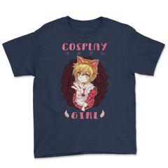 Cosplay Anime Girl Gift print Youth Tee - Navy