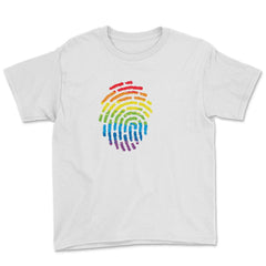 Is In My DNA Rainbow Flag Gay Pride Fingerprint Design design Youth - White