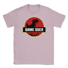 Game Over Back to Retro Dinosaur Shirt Gift T-Shirt Unisex T-Shirt - Light Pink