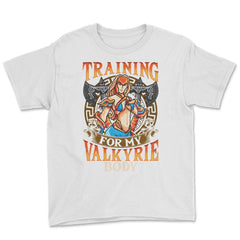 Training for My Valkyrie Body Vintage Style Design product Youth Tee - White