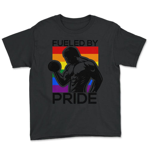 Fueled by Pride Gay Pride Iron Guy2 Gift product Youth Tee - Black